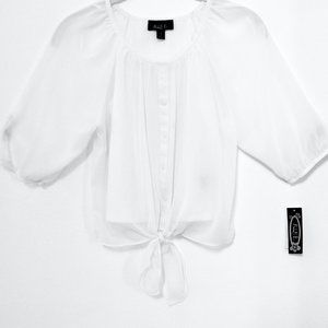 NEW Ally B. (A. Byer) White Blouse with Attached Shirt and Tie  - Medium…